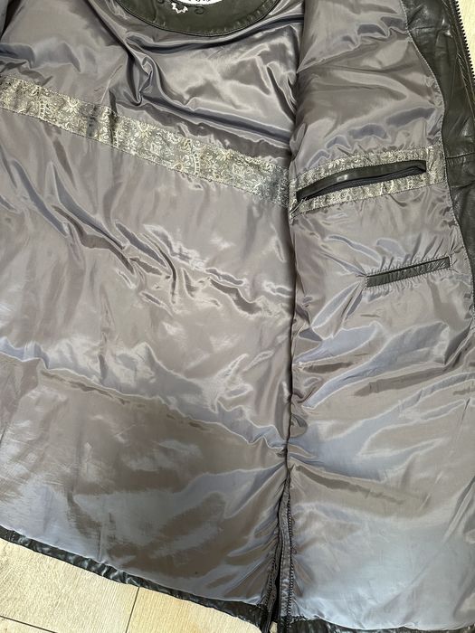 Кожаный пуховик