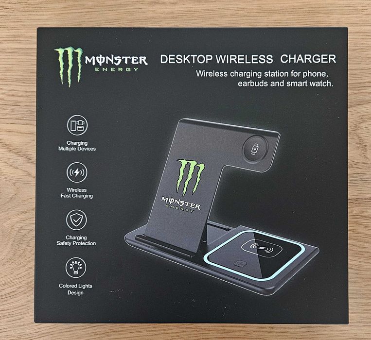 MONSTER ENERGY! Ładowarka indukcyjna! 3w1! NOWA!