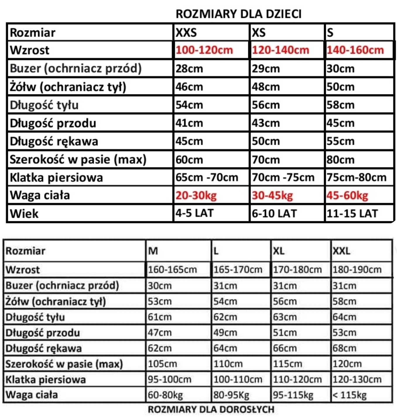 odzież sportowa męska dzieci zestawy zbroja buzer kurtka do jazdy