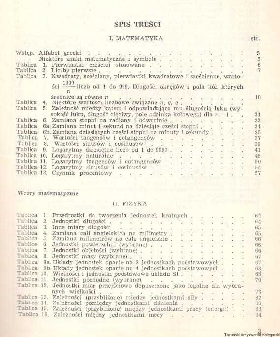 Tablice matematyczno-fizyczne / Wanda Żmigrodzka, Zbigniew Grykałowski