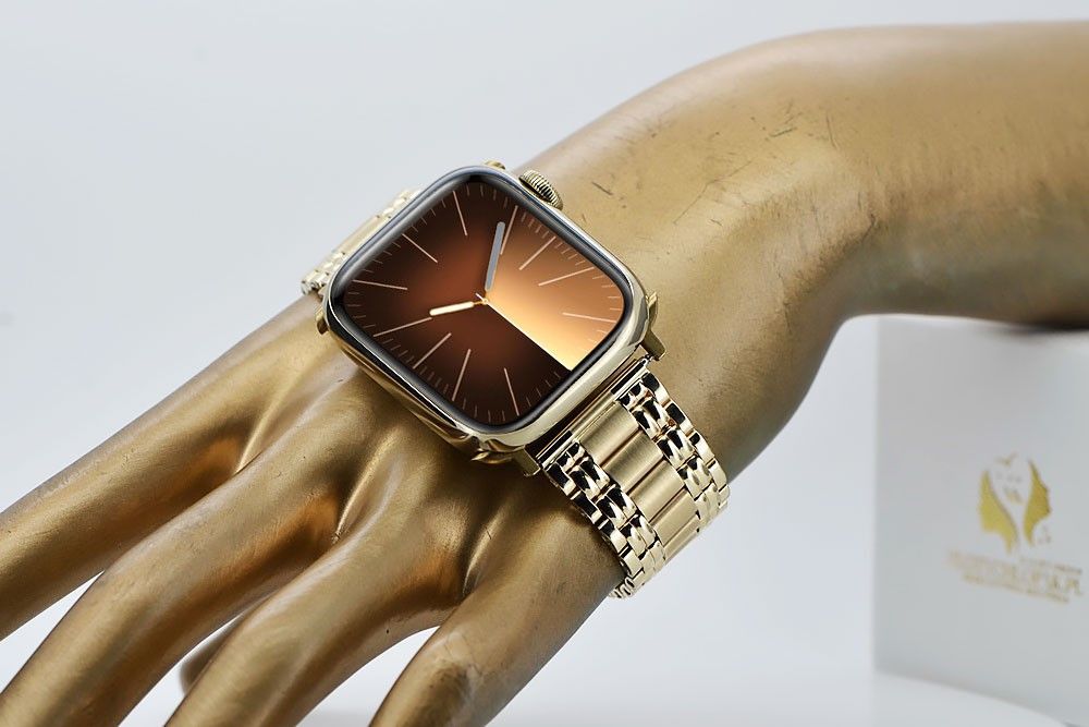 Złoty zegarek Apple watch z 14k złotą bransoletą MRMU3QPA&mbw012y Waw