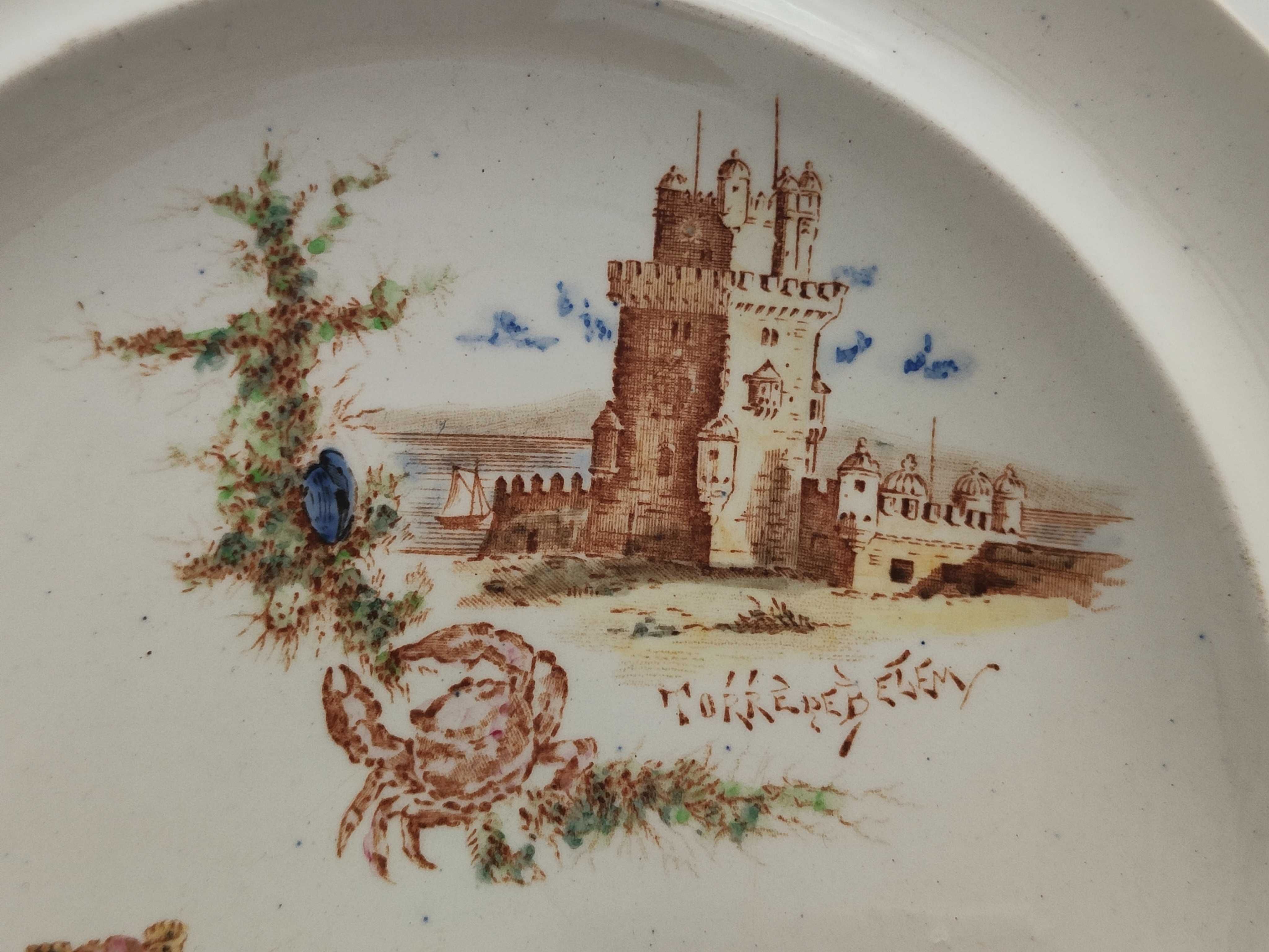 Prato | Torre de Belém | Policromado | Fábrica Caldas Rainha | 1888