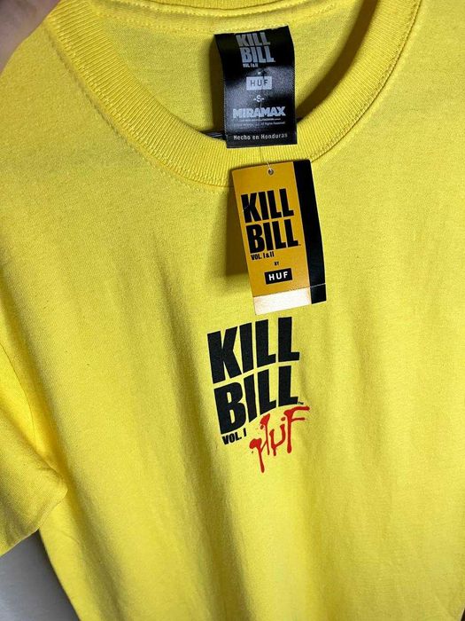Футболка Жёлтая HUF/KILL BILL с логотипами спереди и сзади