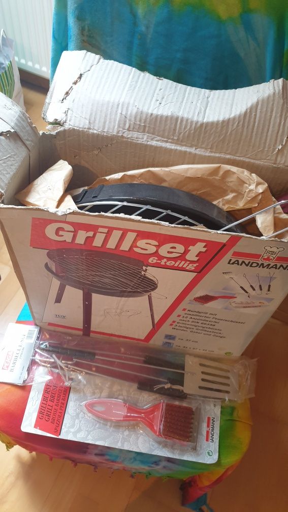 Nowy Grill ogrodowy/działkowy solidny + elementy dodatkowe wiosna/lato