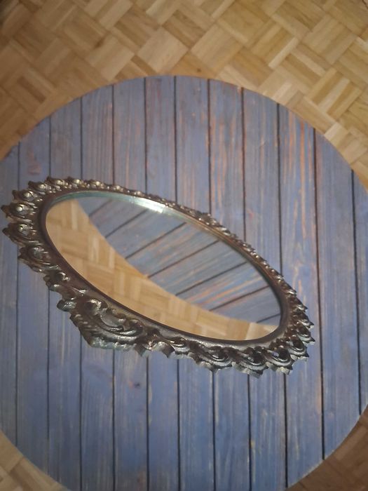 Antyczne lustro stojące pokojowe francuskie art nouveau duże zdobione