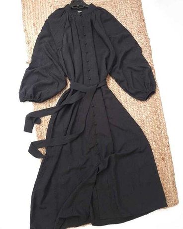 H&m плаття з поясом і об"ємними рукавами