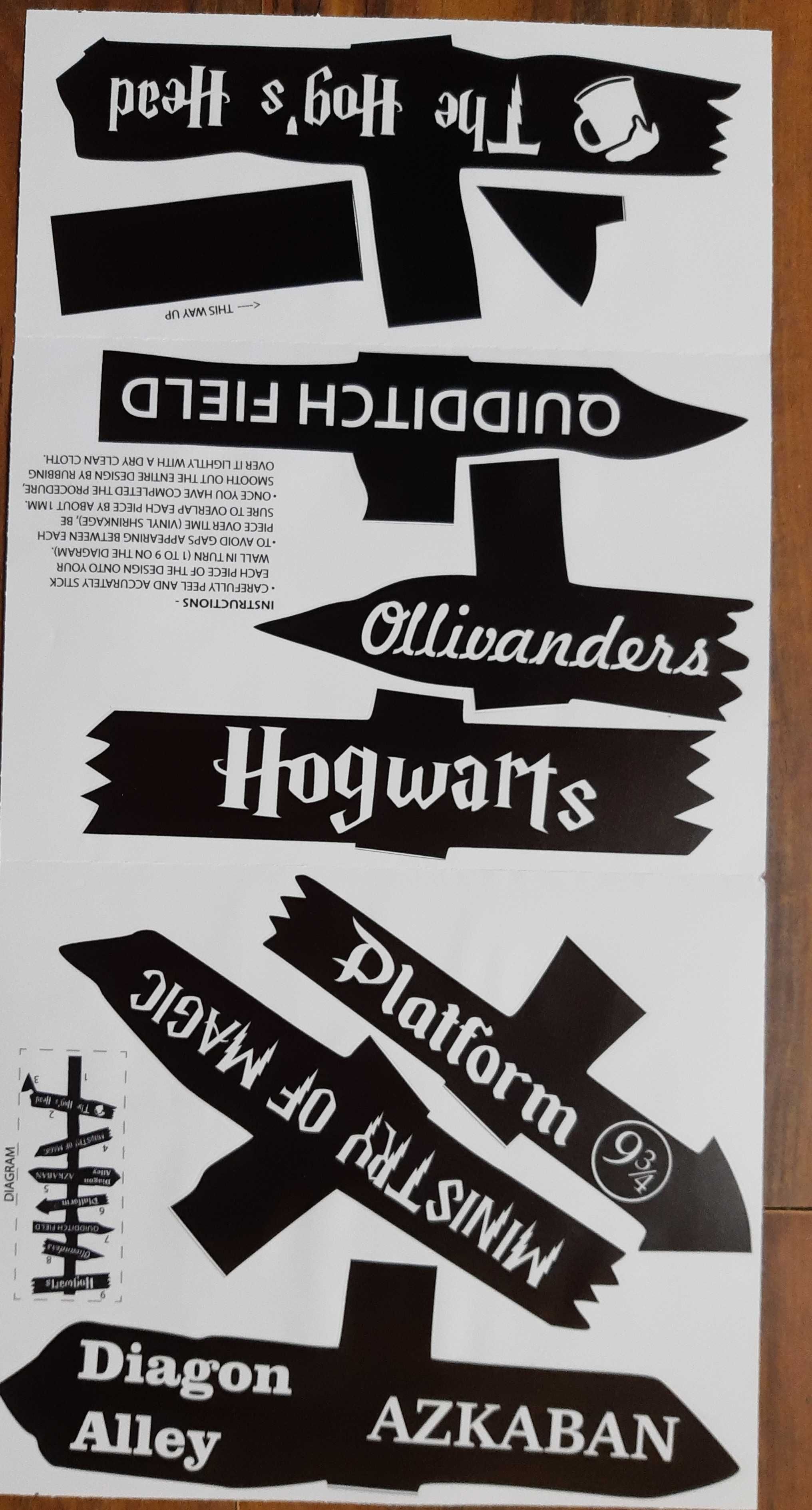 Dekoracja ścienna naklejka znak Hogwarts Harry Potter