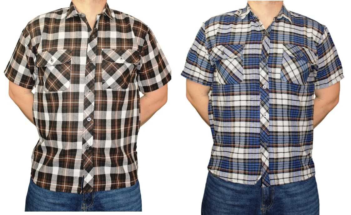 2x WYGODNA meska koszula z krótkim rękawem rozmiar od XL do 5XL