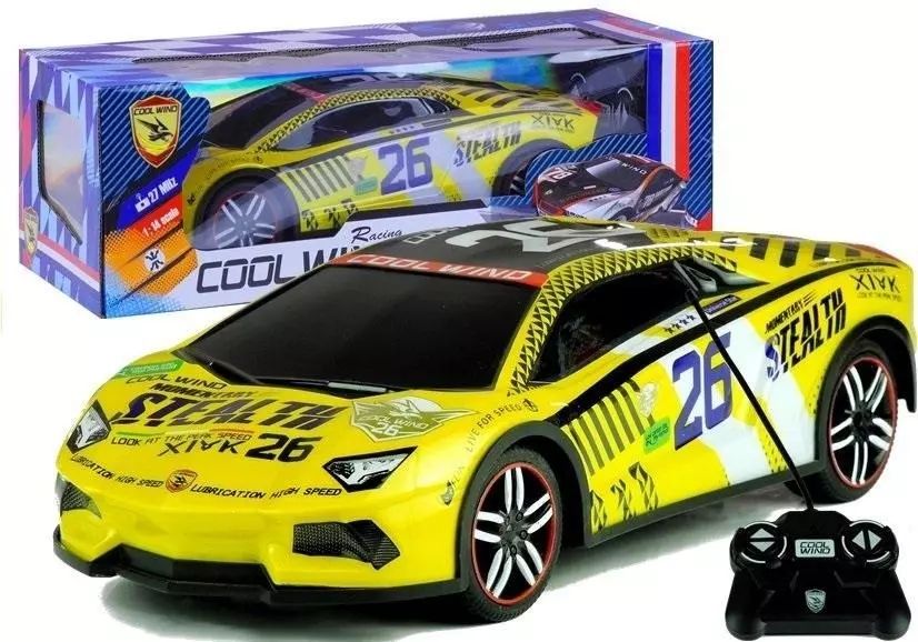 Auto zdalnie sterowane żółte. Leantoys