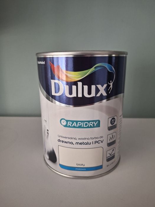 DULUX RAPIDRY emalia do drewna i metalu i PCV biała matowa L