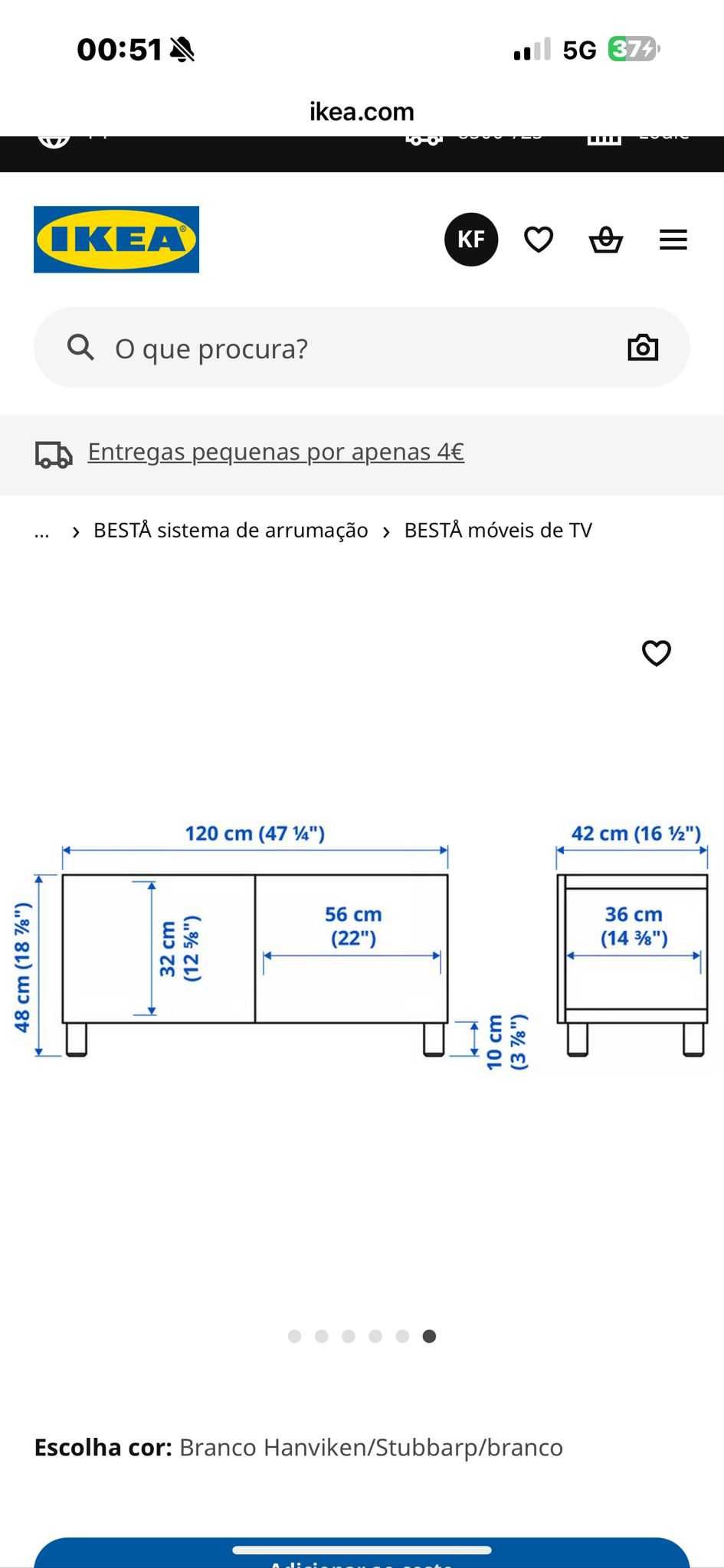Móvel de TV c/portas  120x42x48 cm