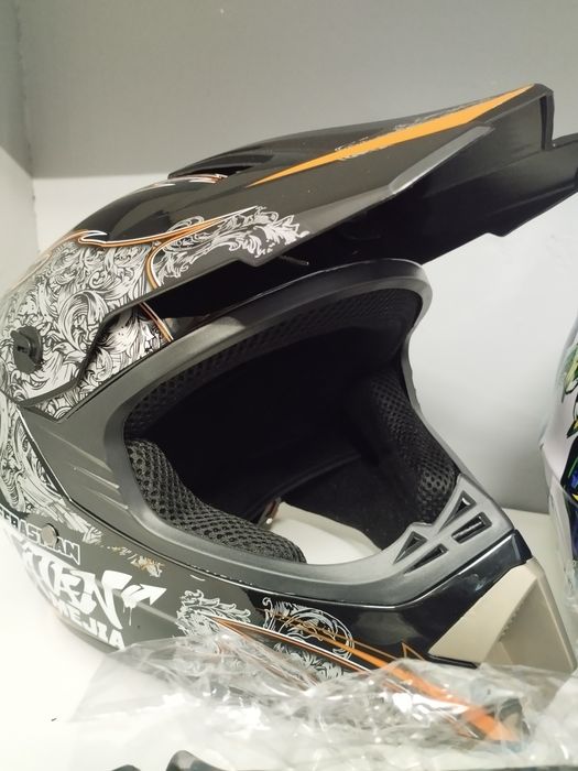 Новый шлем с очками для водителя скутера, мотоцикла, квадроцикла в