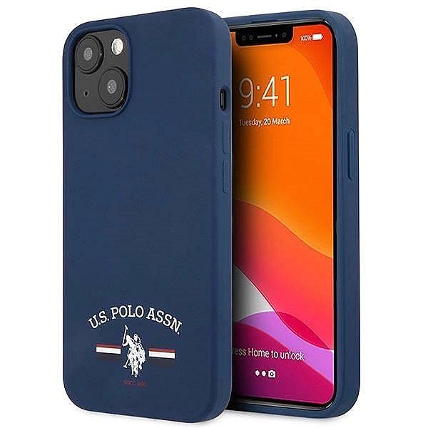 Etui U.S. Polo Assn. Silicone Collection na iPhone 13 mini - granatowe