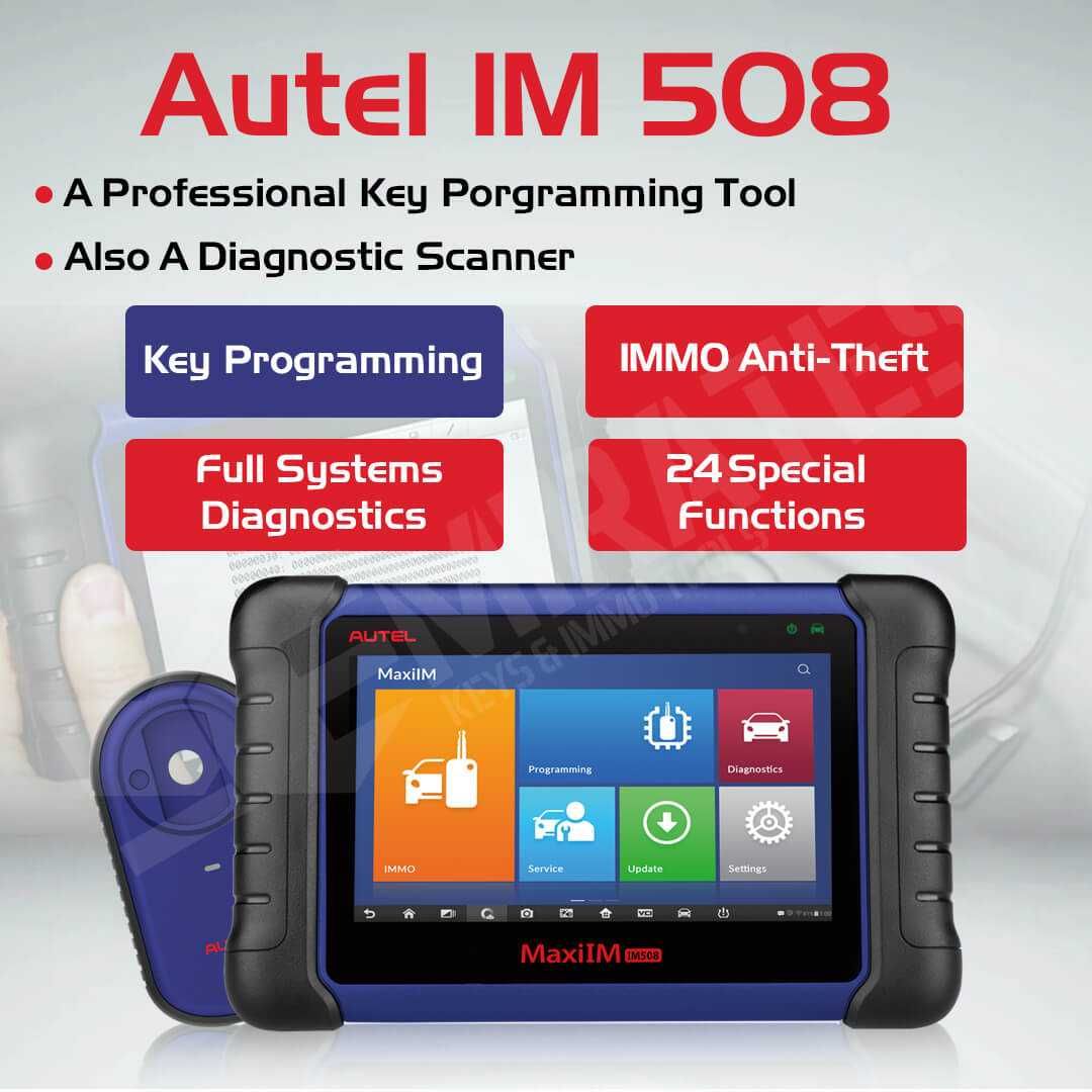 Máq. Diagnostico + Programação de Chaves - Autel IM508 Nova Original