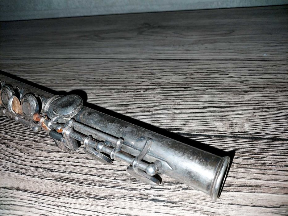 Flet srebrny antyk starocie gramofon monety instrumenty