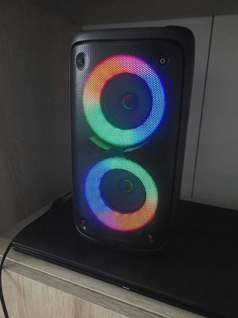 NOWY Głośnik Bluetooth Boombox Mobilny USB LED Bezprzewodowy Przenośny