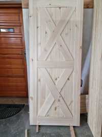 drzwi sosnowe  drewniane loft styl