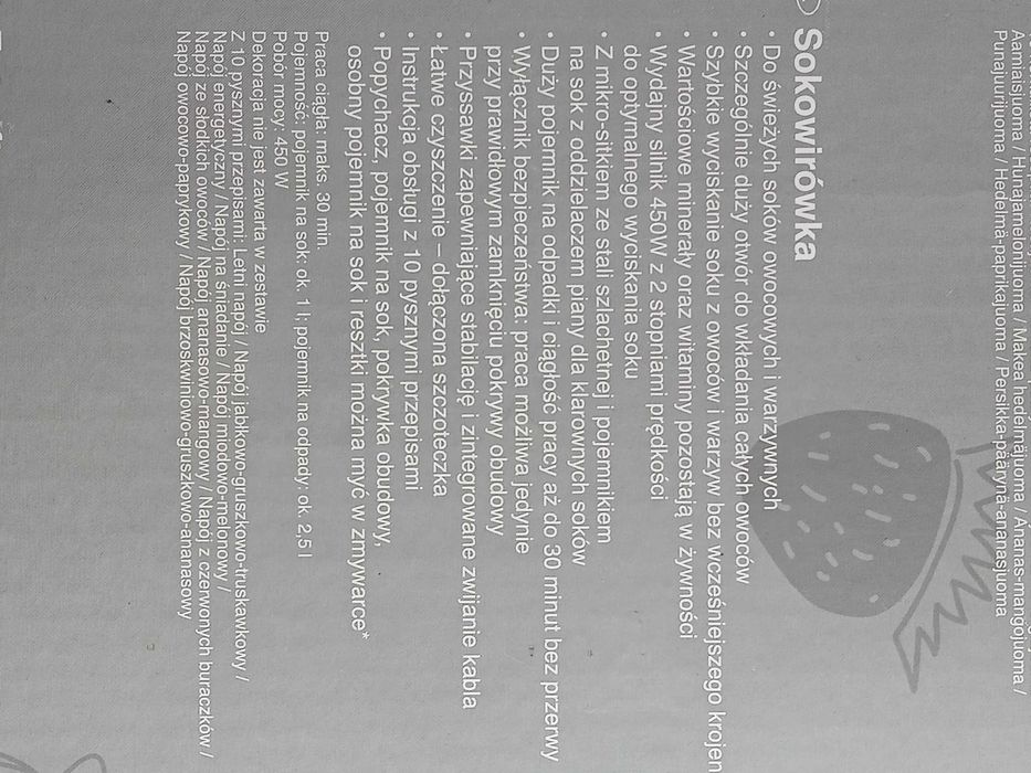 sokowirówka wyciskarka soków