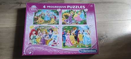 Puzzle, 4 obrazki, Disney, Księżniczki