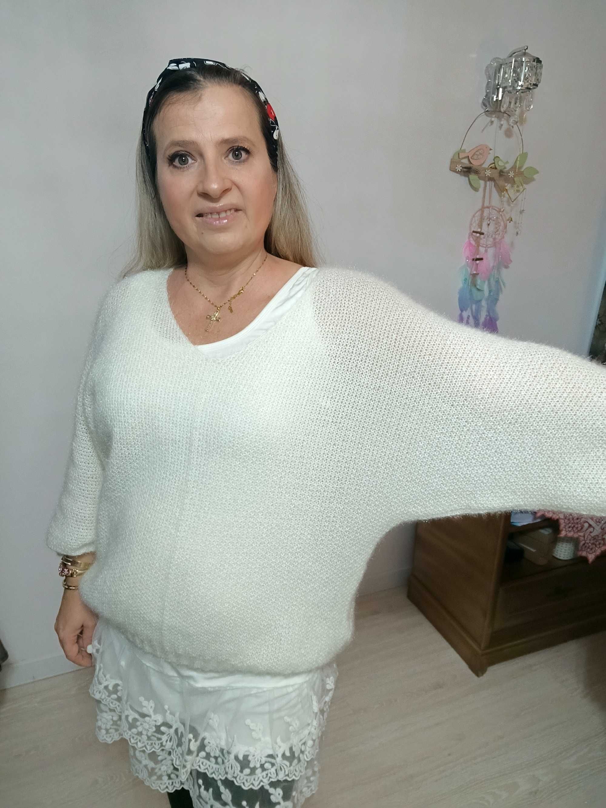 Wikiland Plus Size Oversize Ciepły Sweterek pulowerek