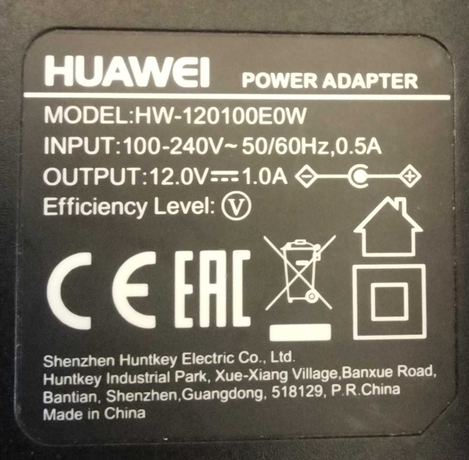 Zasilacz 12V 1A Huawei  wtyk: 5,5 mm x 2,1 mm