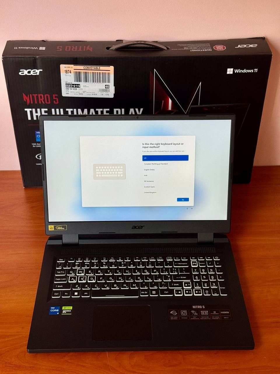 Игровой ноутбук 17,3" Acer-Nitro-5 (i5-12450H/RTX4050-6Gb-140W)