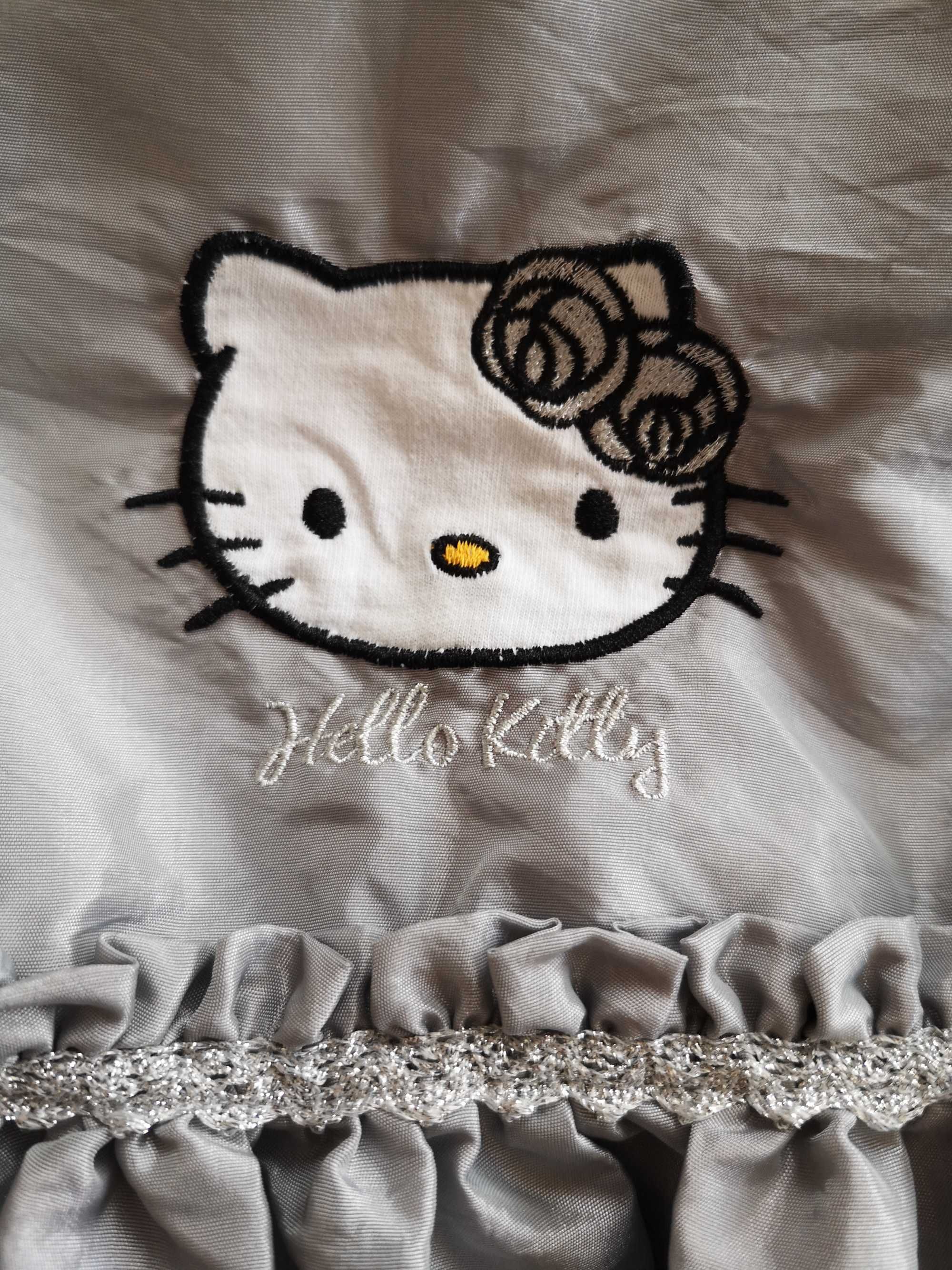 Szara srebrna elegancka sukienka H&M 80 kot kotek Hello Kitty jak nowa