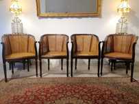 4 quatro Cadeirões (ou Bergeres Poltronas Cadeiras) Luís XVI. Palhinha