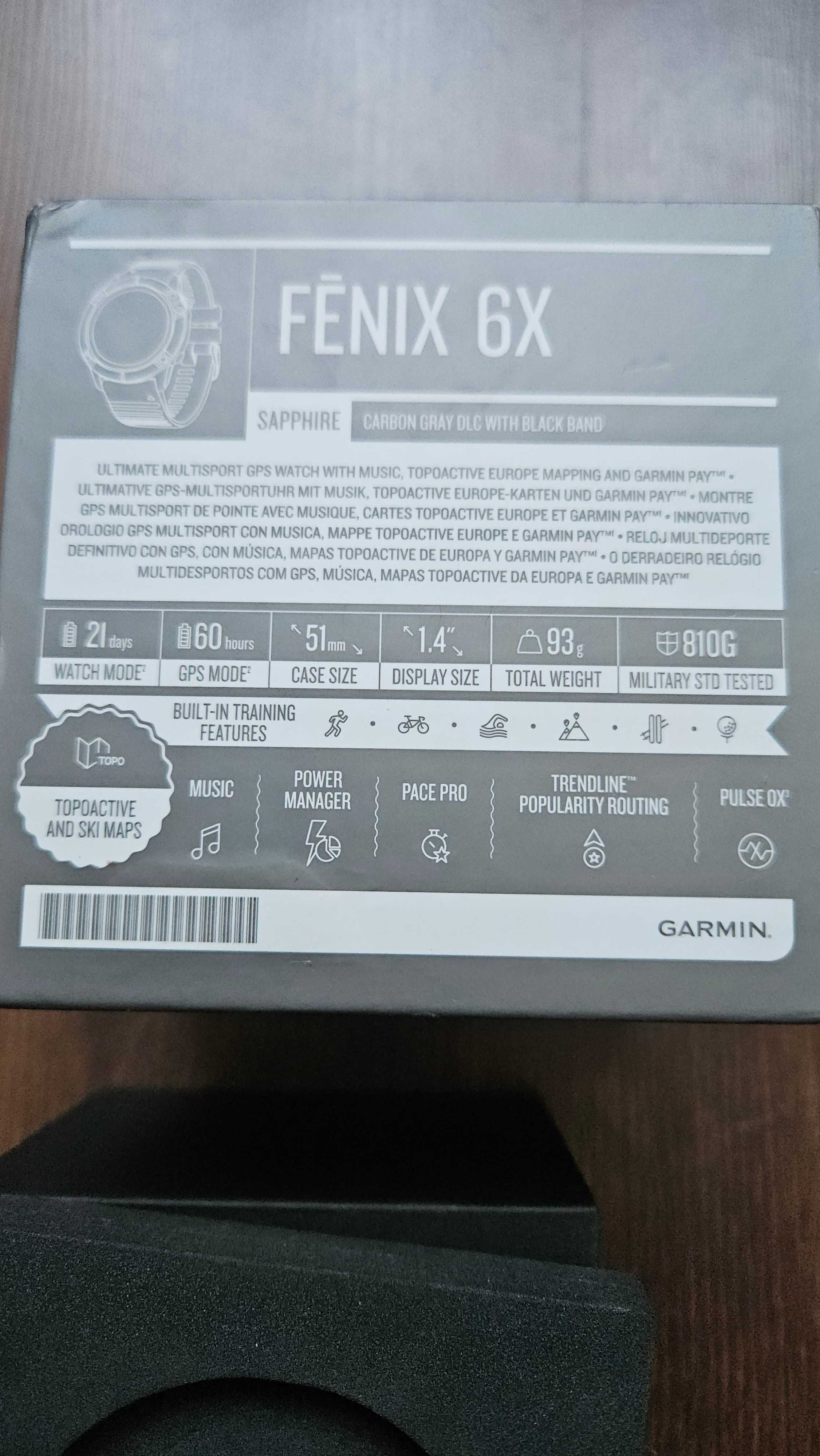 Garmin Fenix 6x sapphire
