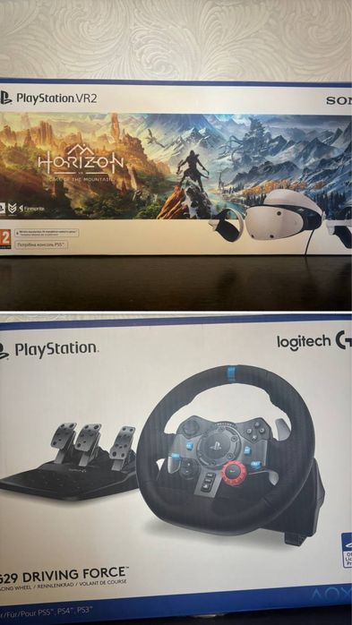 VR очки и руль с педалями и коробкой передач Logitech 2023 года