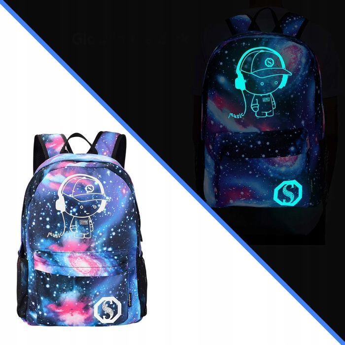 Plecak Galaxy Świecący Szkolny Senkey&Style