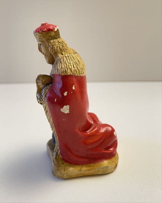 Stara figurka gipsowa król Melchior do szopki bożonarodzeniowej