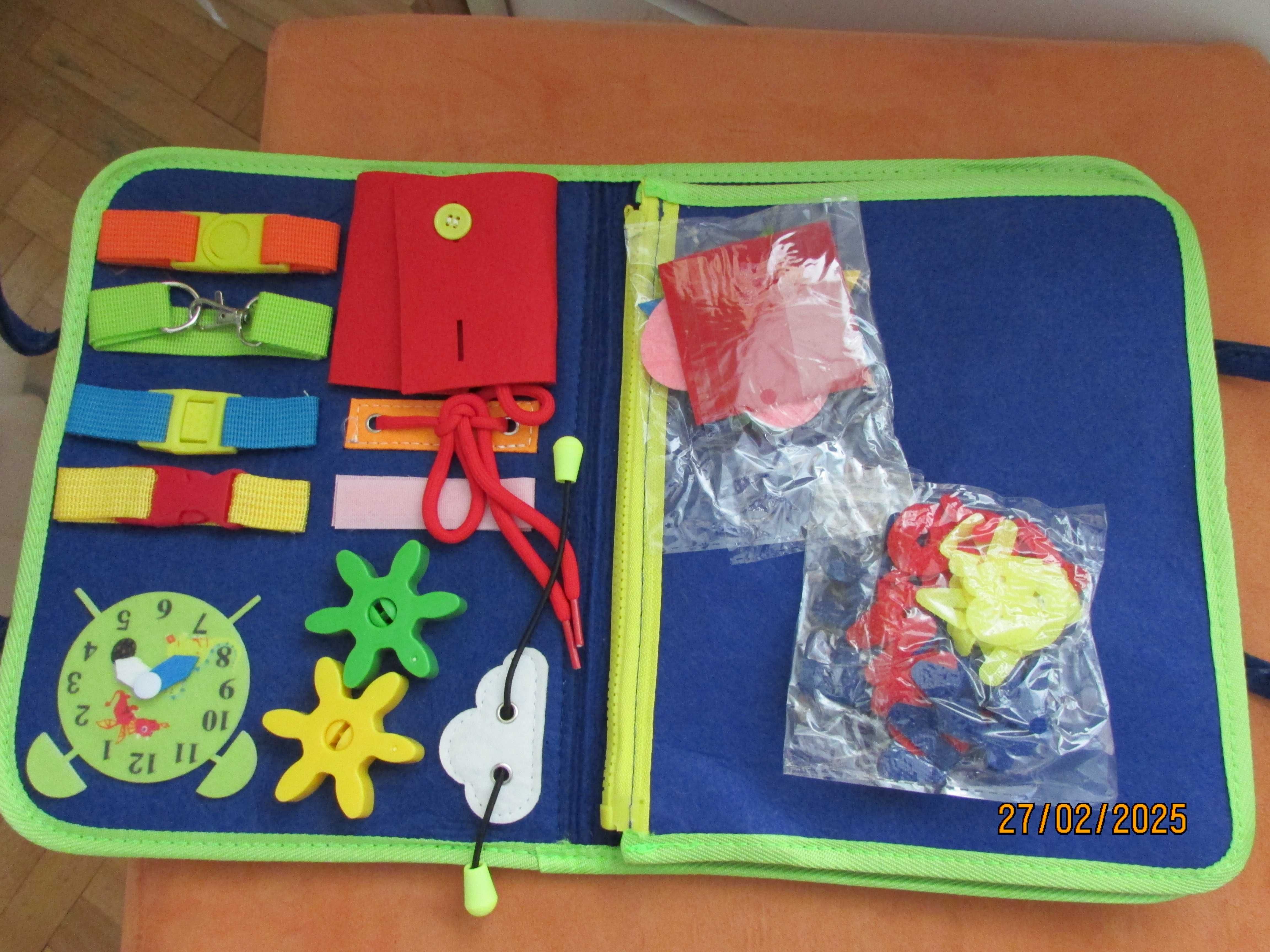 Tablica Sensoryczna Manipulacyjna Montessori Materiałowa