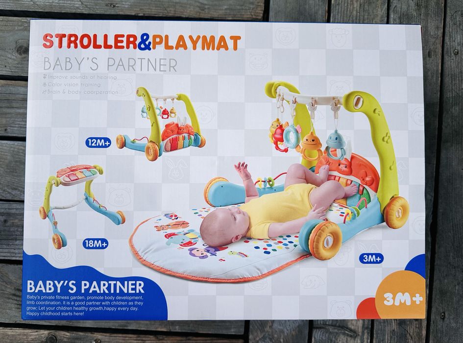 Каталка ходунки, ігровий центр Перші кроки 6660 3 в 1 з килимком