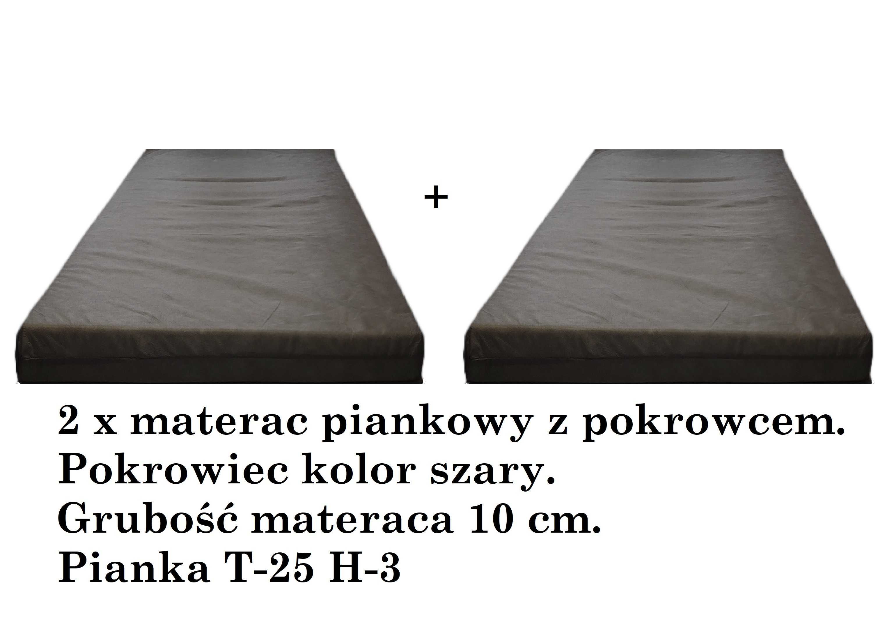 Łóżko piętrowe z 2 materacami 80x200 90x200 Hotelowe Pracownicze