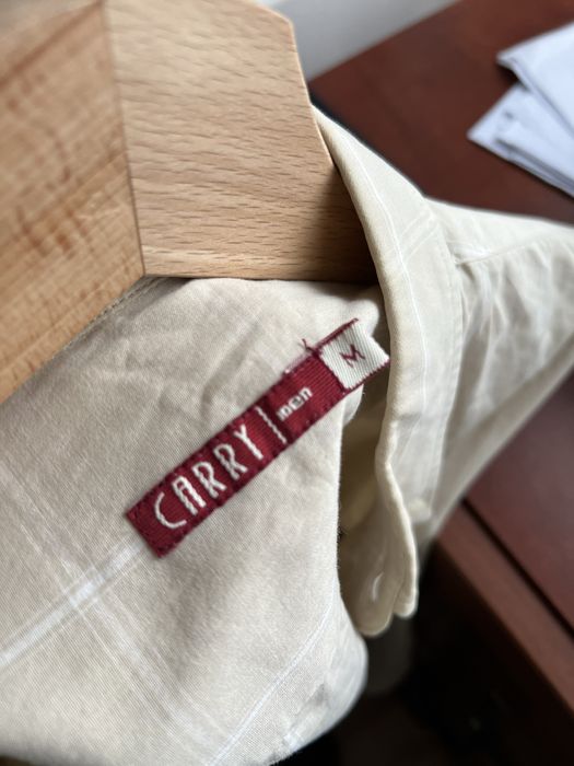 Beżowa koszula w kratę M Carry męska