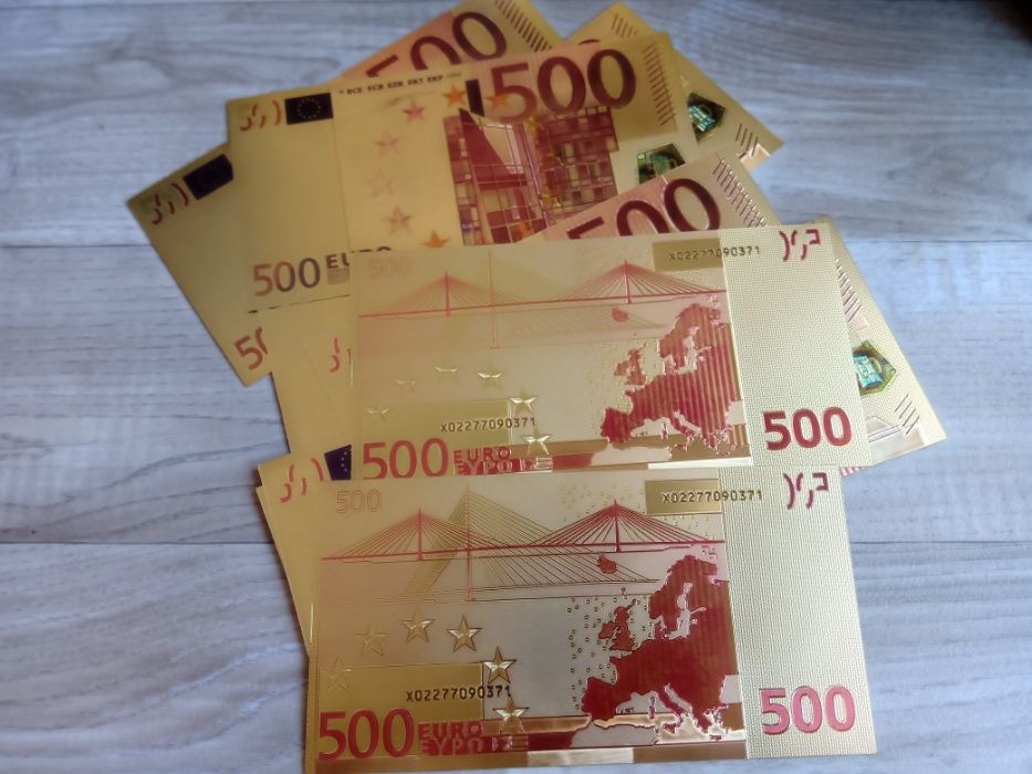 500 Euro - banknot złocony (kolor). Super!