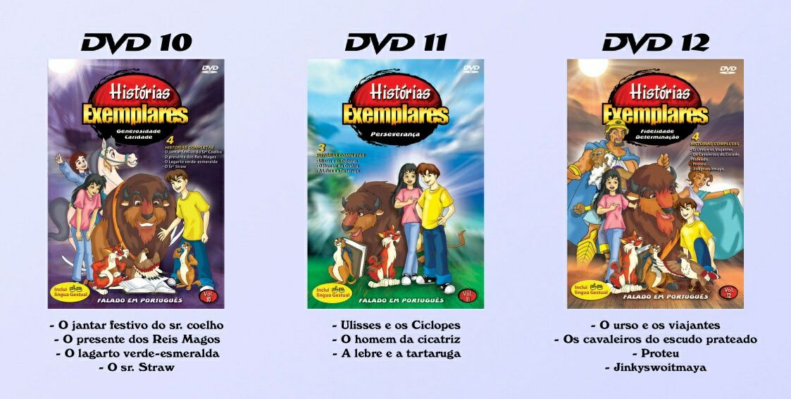 Histórias Exemplares - 18 DVD educação infantil- língua gestual -NOVOS