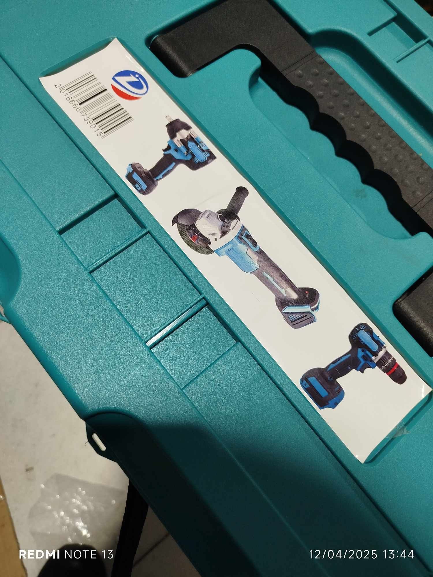 Kit 3 máquinas motor brushless c/2 baterias 98v compatíveis com makita