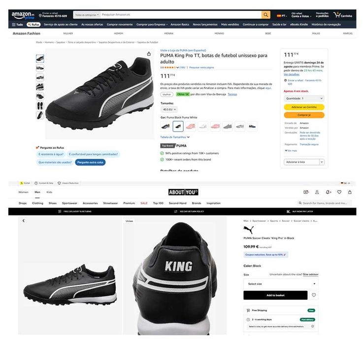 Puma King Pro TT chuteiras futsal Tam: 38 (239)