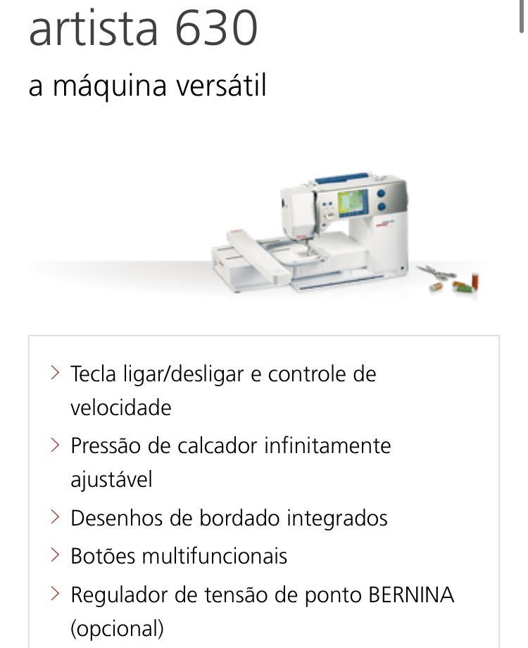 Bernina artista 630 costura e bordar