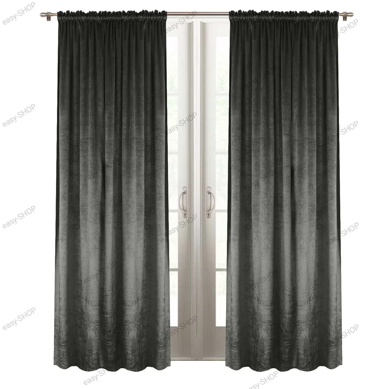 1 sztuka Zasłona welwetowa 250x135 ciemny szary