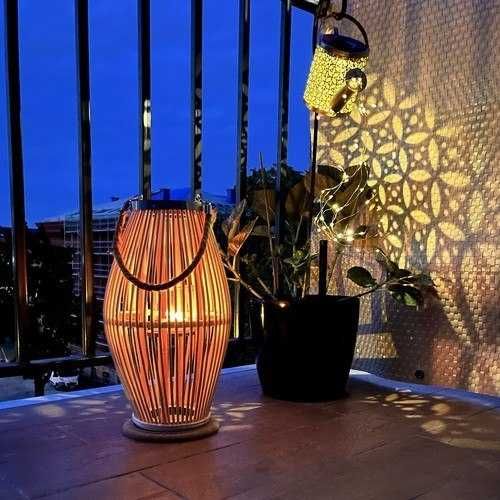 DUŻY Lampion Bambusowy RATTANOWY NA Taras ogród