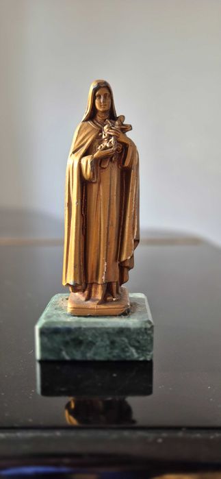 Rzeźba figura sakralna sygnowana Św. Teresa antyk depose