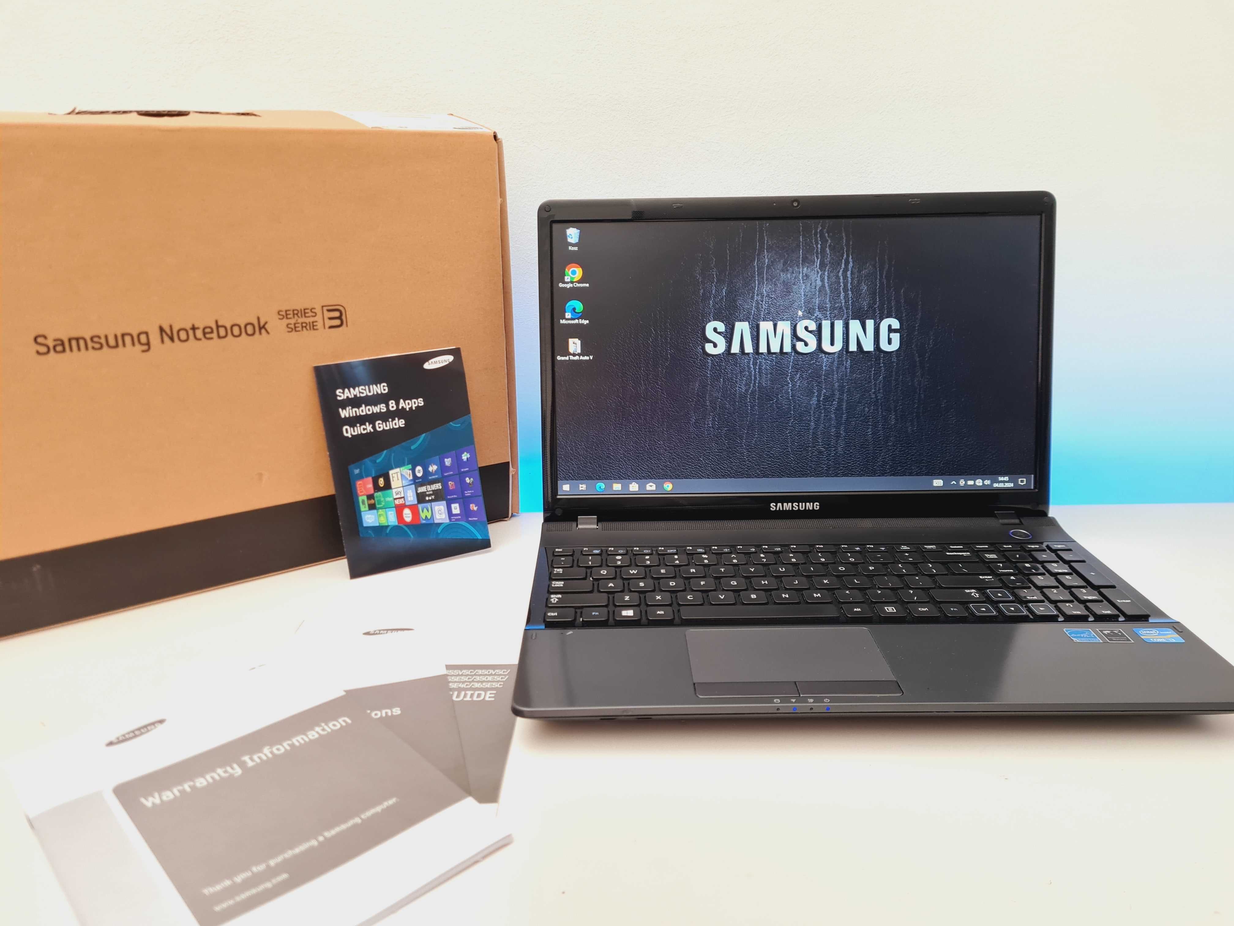 Multimedialny laptop Samsung 15,6, i3, 16gb/512ssd, bateria jak nowa $