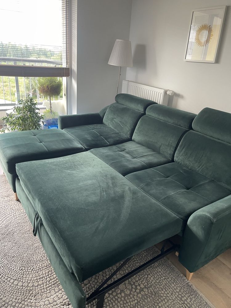 Sofa rozkladana zielona
