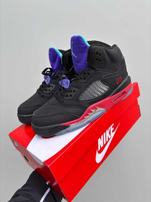 Мужские кроссовки Nike Air Jordan 5 Retro Black Red 40-45 Новинка! Топ