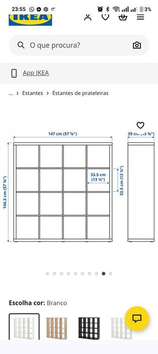 Urgente* Móvel  estante kallax IKEA de 16 "kubos" em bom estado
