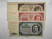 Banknoty Polska - 20,100,500 zł z 1948 r.
