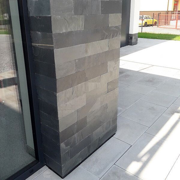 Płytki Łupek Czarny Black Slate naturalny 10x30x1 Panel Kamień i 60x30